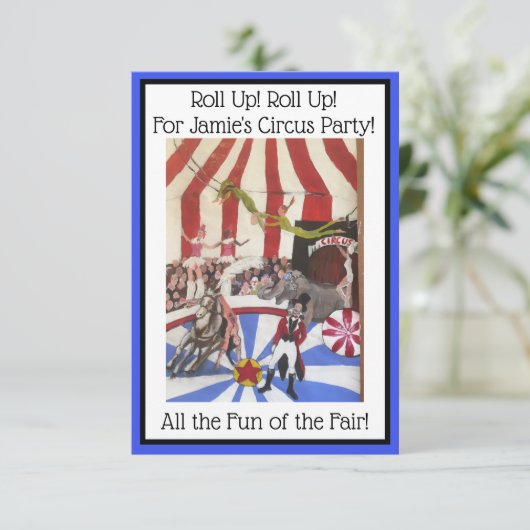 Kinder Circus Uitnodiging - Art Invite (Staand voorkant)