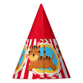 Kinder circusfeestdag thema cartoon tijger feesthoedjes (Achterkant)