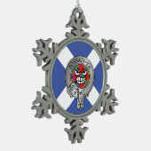 Kinder Clan Donnachaidh Crest & Tartan op Saltire  Tin Sneeuwvlok Ornament (Links)