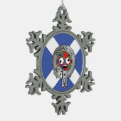 Kinder Clan Donnachaidh Crest & Tartan op Saltire  Tin Sneeuwvlok Ornament (Links)