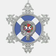 Kinder Clan Donnachaidh Crest & Tartan op Saltire 