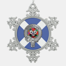 Kinder Clan Donnachaidh Crest & Tartan op Saltire 