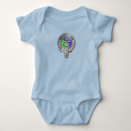 Kinder Clan Gunn Crest & Tartan Baby Bodysuit (Voorkant)