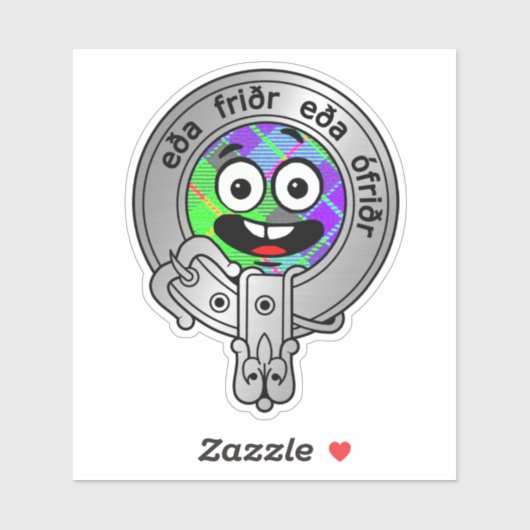 Kinder Clan Gunn Crest & Tartan Sticker (Vel)