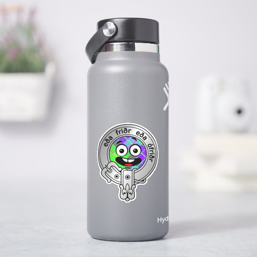 Kinder Clan Gunn Crest & Tartan Sticker (HydroFlask)