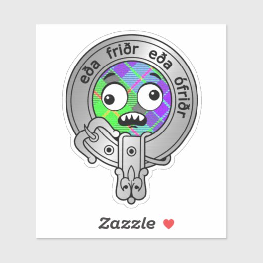 Kinder Clan Gunn Crest & Tartan Sticker (Vel)