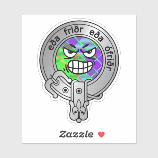 Kinder Clan Gunn Crest & Tartan Sticker (Vel)