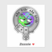 Kinder Clan Gunn Crest & Tartan Sticker (Vel)