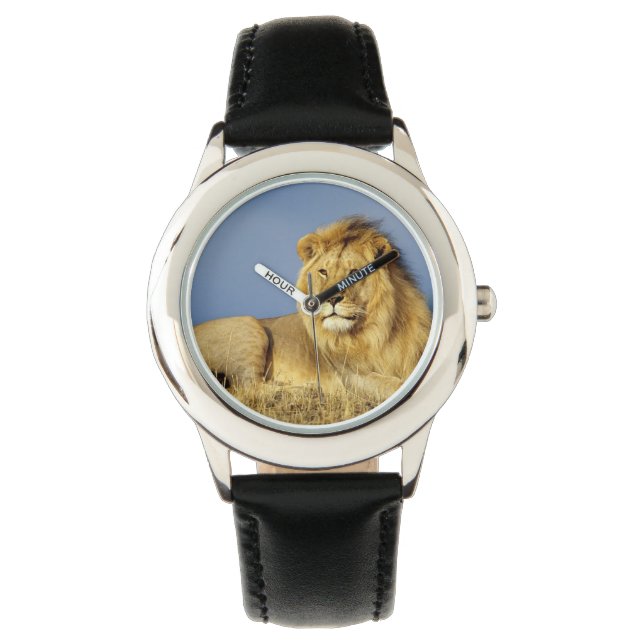 Kinder Classic Horloge/Wildlife Lion Horloge (Voorkant)
