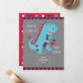 Kinder Classroom Dinosaur Valentijns Notitiekaartje (Voorkant / Achterkant in situ)