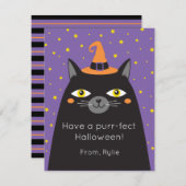Kinder Classroom Halloween Cat Kaart (Voorkant / Achterkant)