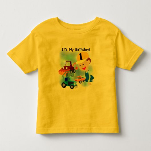Kinder constructie 1e verjaardag T-shirts en gesch (Voorkant)