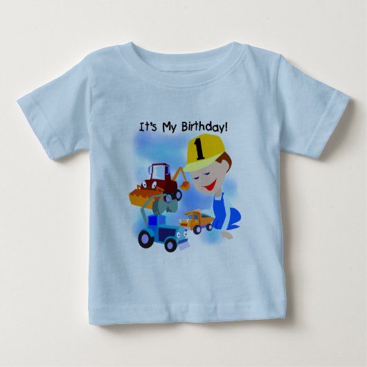 Kinder constructie 1e verjaardag T-shirts en gesch (Voorkant)