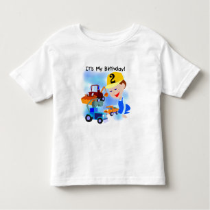 Kinder constructie 2e verjaardag overhemden en ges kinder shirts