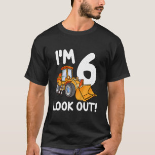 Kinder constructie 6 geboorte jongen 6 Six Bul T-shirt
