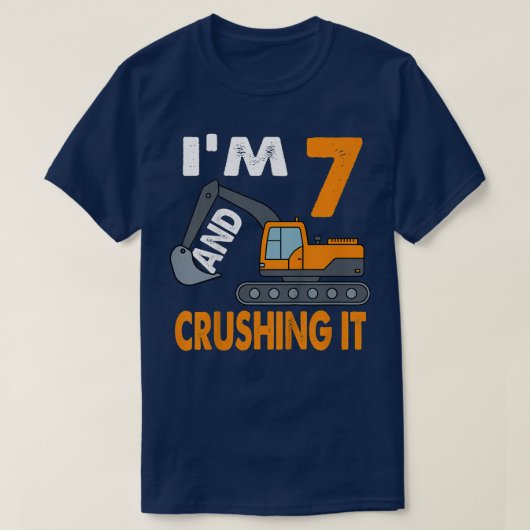 Kinder constructie 7 geboorte jongen 7 jaar t-shirt (Design voorkant)