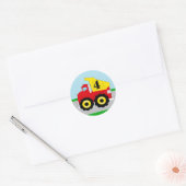 Kinder constructie Dumpruck Envelope Seal / Favor Ronde Sticker
