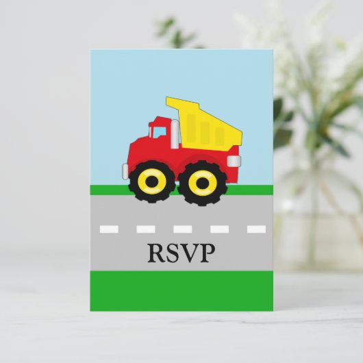 Kinder constructie Dumptruck matching RSVP (Staand voorkant)