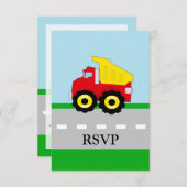 Kinder constructie Dumptruck matching RSVP (Voorkant / Achterkant)