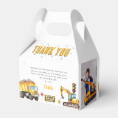 Kinder constructie foto verjaardagsfeestje dank u bedankdoosjes (Achterkant)