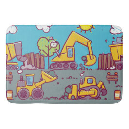 Kinder constructie thema badmat of vloerkleed