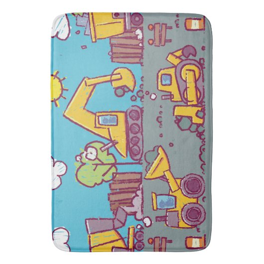 Kinder constructie thema badmat of vloerkleed (Voorkant Verticaal)