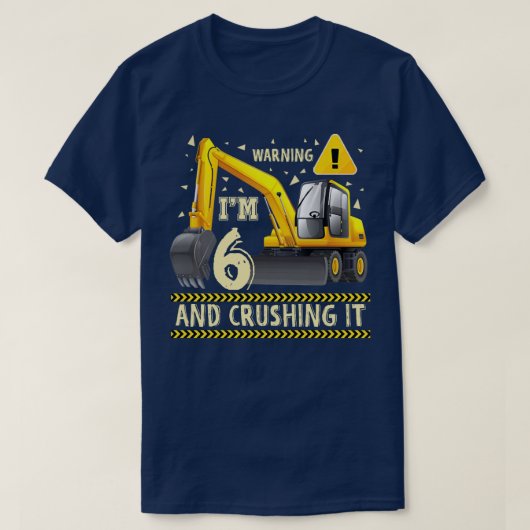 Kinder constructie vrachtwagen 6e verjaardag 6 jaa t-shirt (Design voorkant)