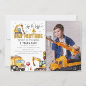 Kinder constructie Waterverf foto verjaardagsfeest Kaart (Voorkant)