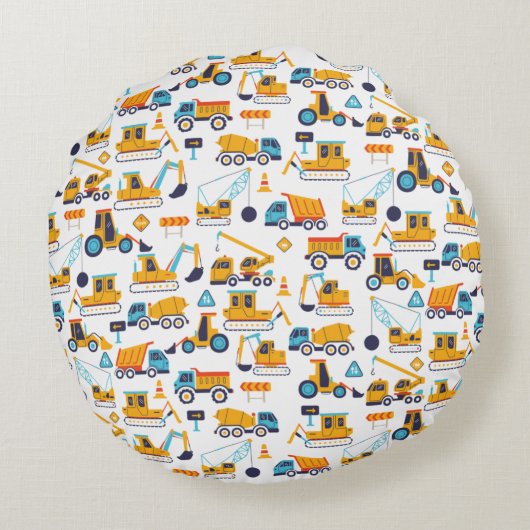 Kinder constructiedronk voor vrachtwagens rond kussen (Achterkant)