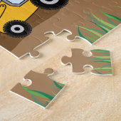 Kinder constructiehoes en vuilniswagen legpuzzel (Zijkant)