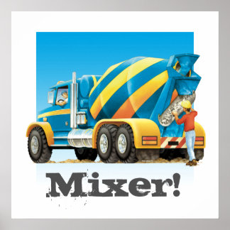 Kinder constructiemix voor betoncement poster