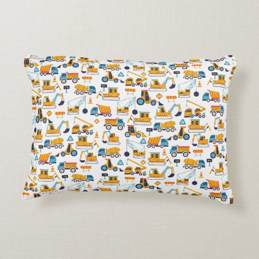 Kinder constructiepomp voor vrachtwagens accent kussen (Achterkant)