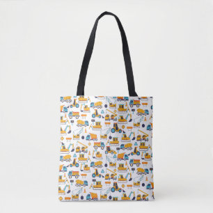 Kinder constructiepomp voor vrachtwagens tote bag
