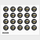 Kinder constructietechniek 5e verjaardag Jongen 5  Ronde Sticker (Vel)