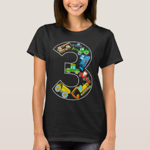 Kinder constructietransport 3e verjaardag 3 jaar o t-shirt