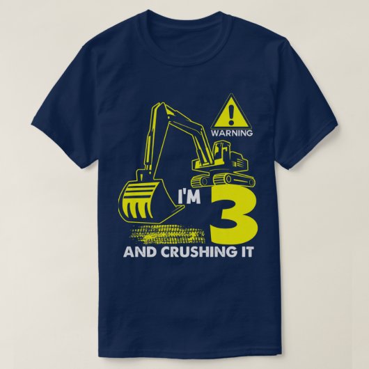 Kinder constructietransport 3e verjaardag 3 jaar o t-shirt (Design voorkant)