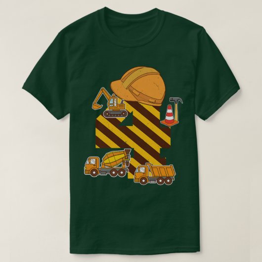 Kinder constructietransport 4 de geboorte van de j t-shirt (Design voorkant)