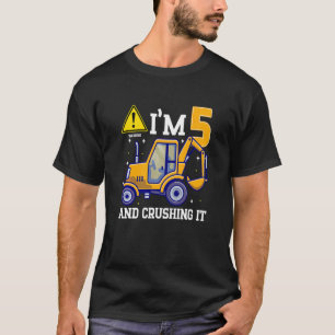 Kinder constructietransport 5e verjaardag 5 jaar o t-shirt