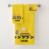 Kinder constructievoertuigen Aangepaste gele borde Bad Handdoek (Insitu)