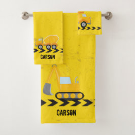 Kinder constructievoertuigen Aangepaste gele borde Bad Handdoek