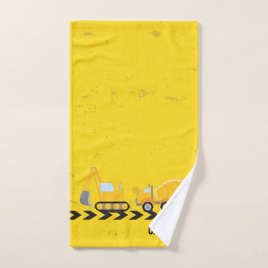 Kinder constructievoertuigen Aangepaste gele borde Bad Handdoek (Handdoek)