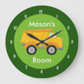 Kinder constructievoertuigen, aangepaste kinderdag grote klok (Voorkant)