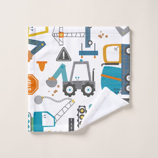Kinder constructievoertuigen bad handdoek (Wasdoekje)