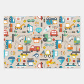 Kinder constructievoertuigen inpakpapier vel (Voorkant 3)