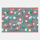 Kinder constructievoertuigen inpakpapier vel (Voorkant 2)