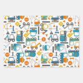 Kinder constructievoertuigen inpakpapier vel (Voorkant)