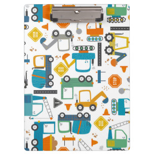 Kinder constructievoertuigen klembord