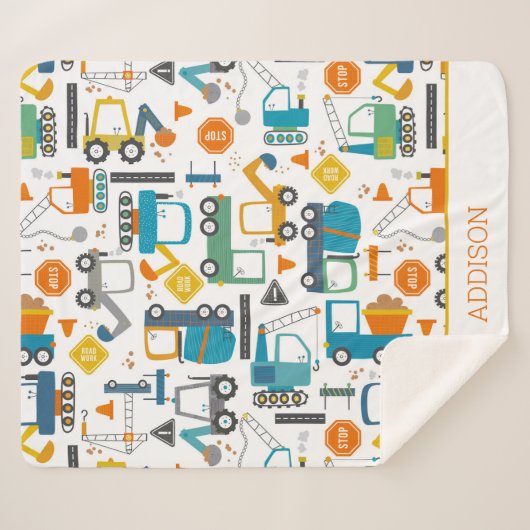 Kinder constructievoertuigen met stationair gepers sherpa deken (Voorkant (horizontaal))