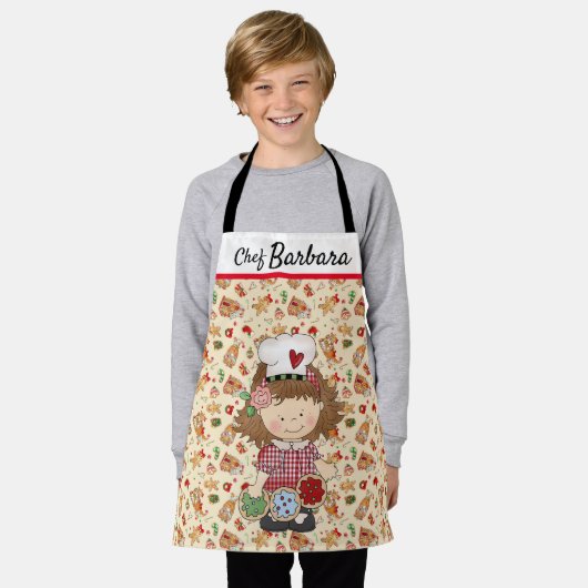 Kinder Cookie All-Over Print Apron Schort (Gedragen)