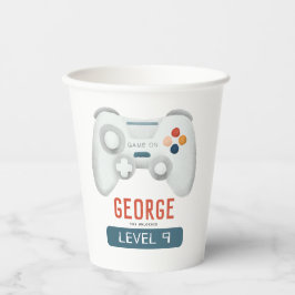 Kinder Cool Blue Gaming Verjaardag Papieren Bekers